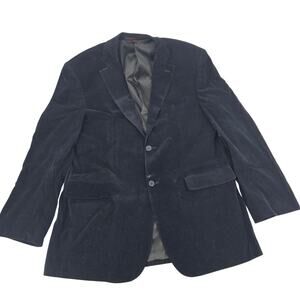 Leonardi Italy Black Velour Blazer Sports Coat Jacket Men's Size L Academia 2492